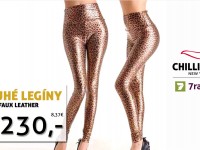 Aktuální akce - Dámské dlouhé legíny barevné - Leopard Faux Leather se slevou 43%